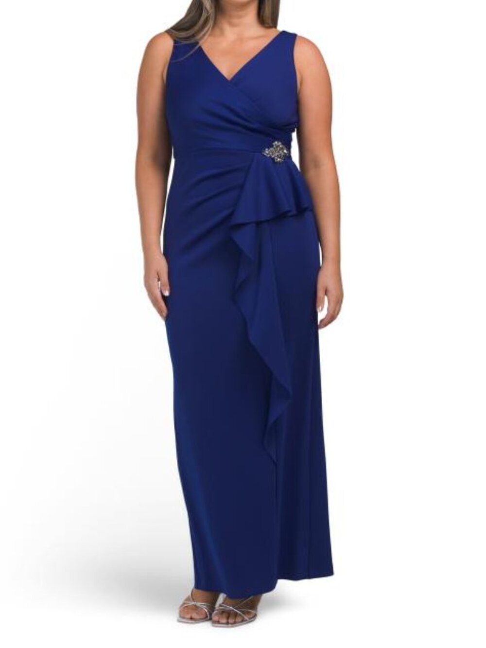 ALEX EVENINGS Scuba Stretch Embellished Gown